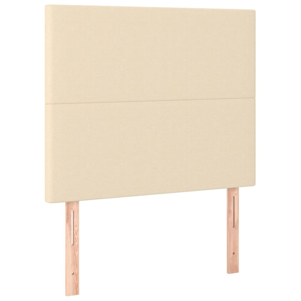 vidaXL Tăblii de pat, 2 buc, crem, 90x5x78/88 cm, textil