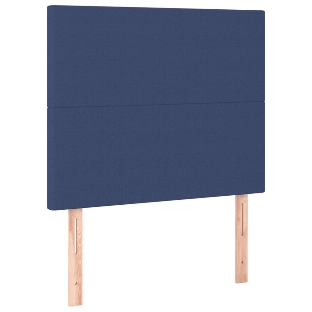 vidaXL Tăblii de pat, 2 buc, albastru, 90x5x78/88 cm, textil