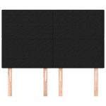 vidaXL Tăblii de pat, 4 buc, negru, 72x5x78/88 cm, textil vidaXL Tăblii de pat, 4 buc, negru, 72x5x78/88 cm, textil