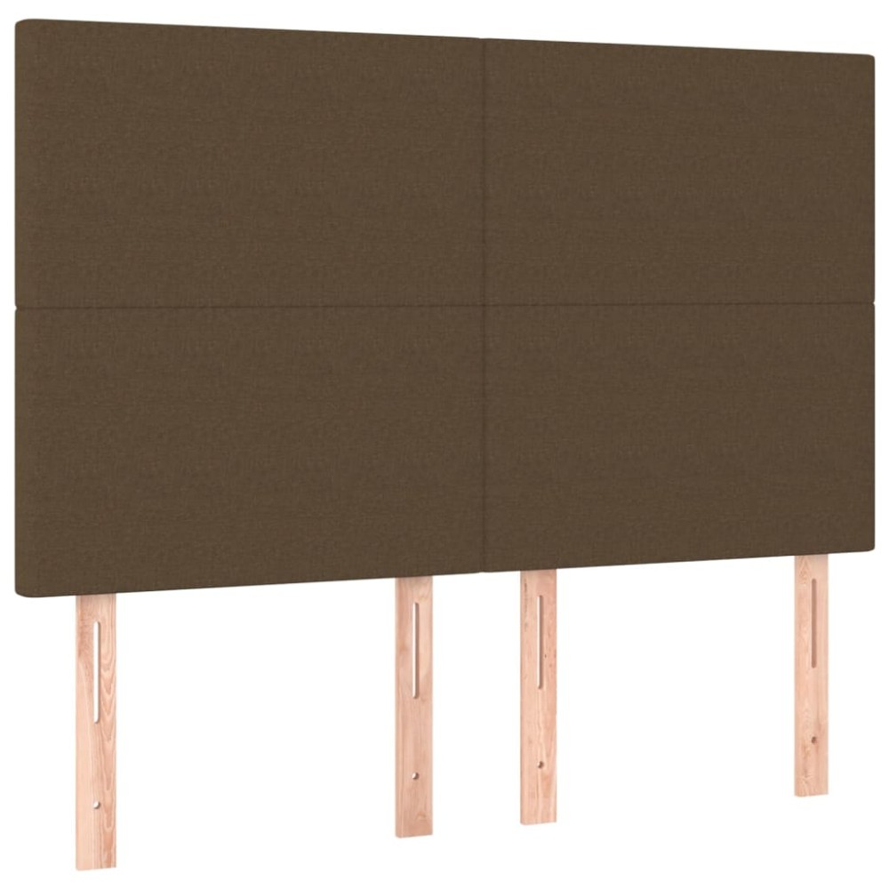 vidaXL Tăblii de pat, 4 buc, maro închis, 72x5x78/88 cm, textil