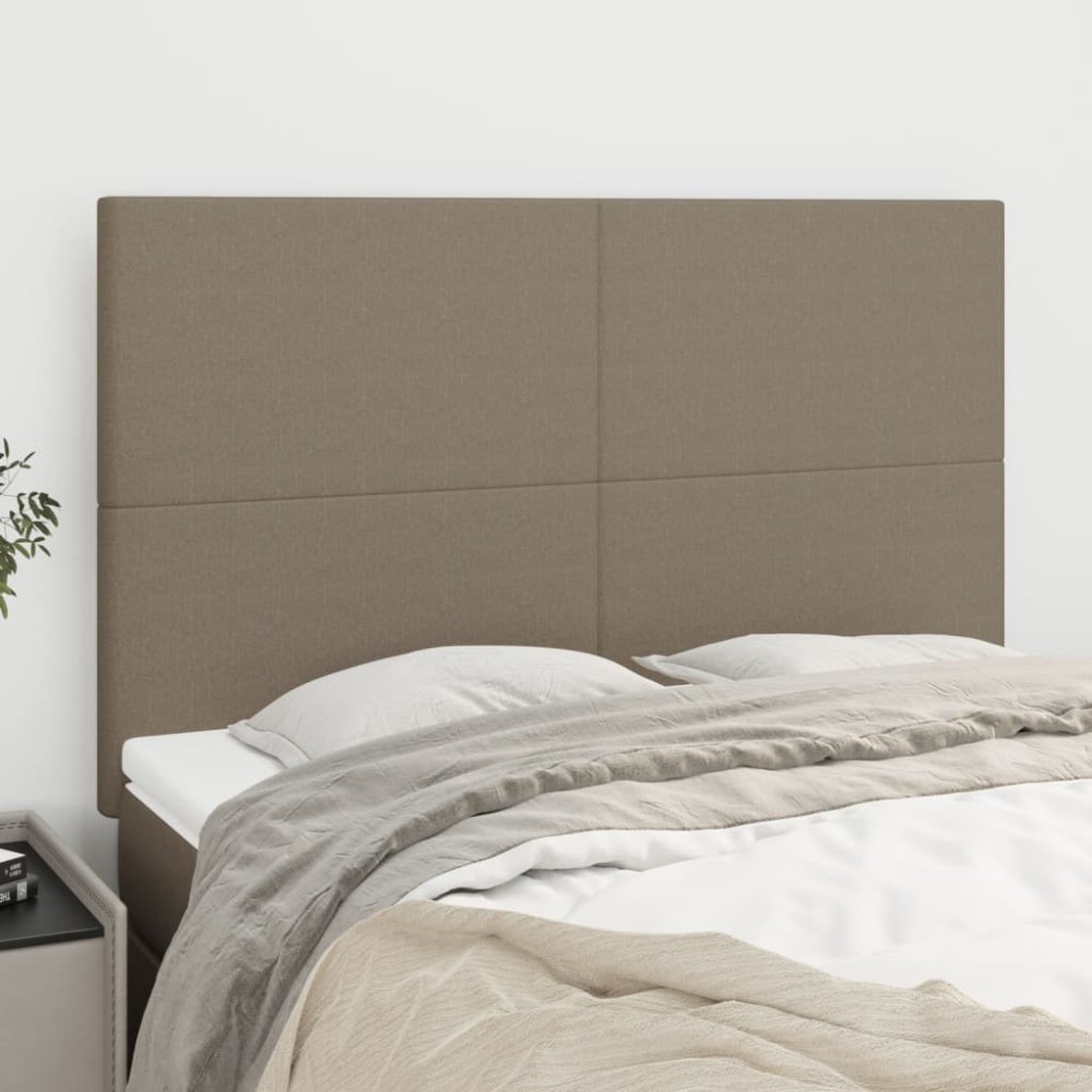 vidaXL Tăblii de pat, 4 buc, gri taupe, 72x5x78/88 cm, textil