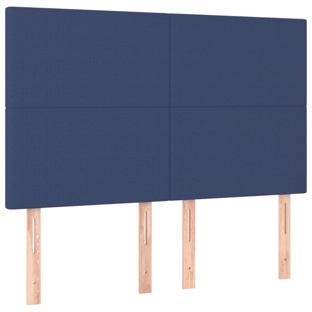 vidaXL Tăblii de pat, 4 buc, albastru, 72x5x78/88 cm, textil