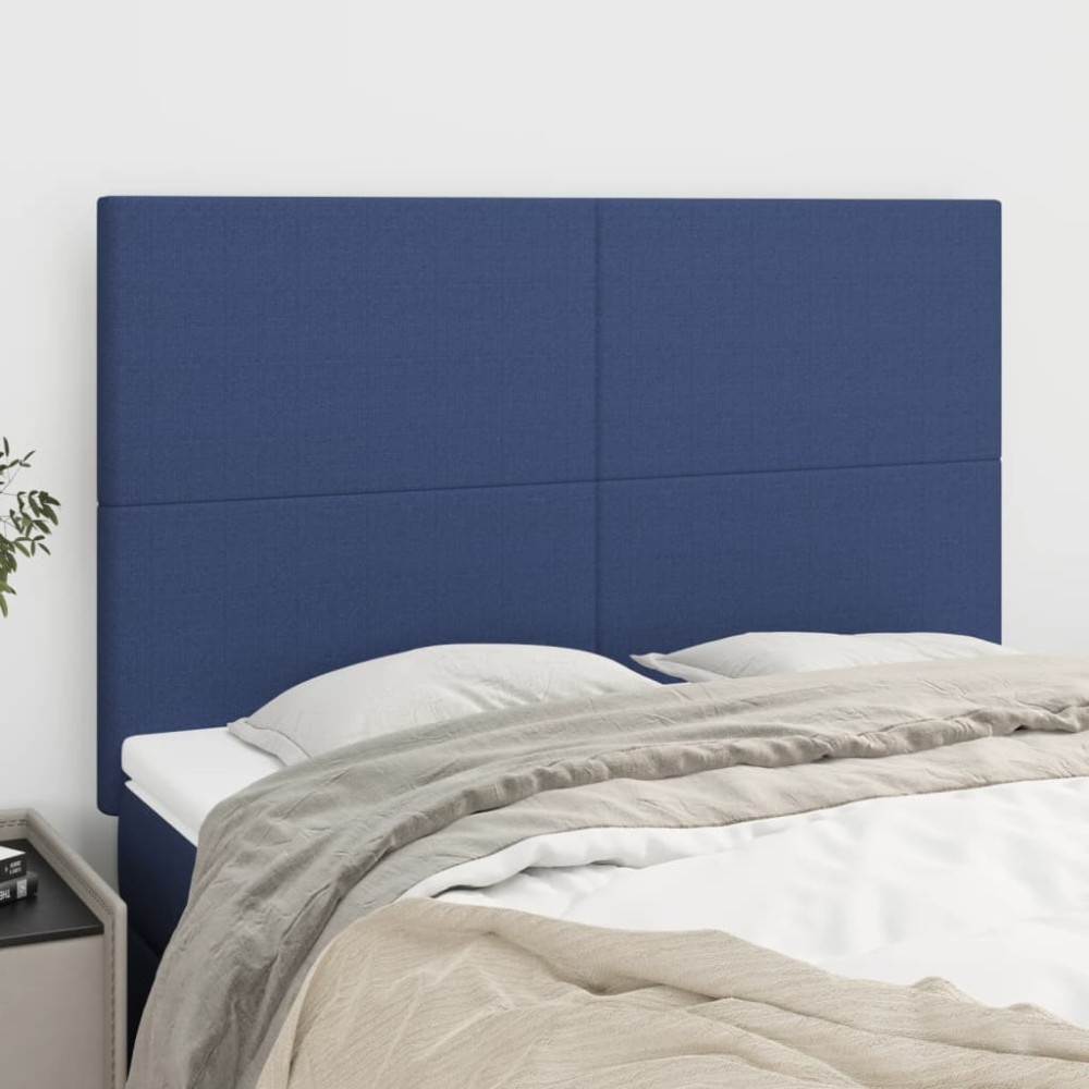 vidaXL Tăblii de pat, 4 buc, albastru, 72x5x78/88 cm, textil
