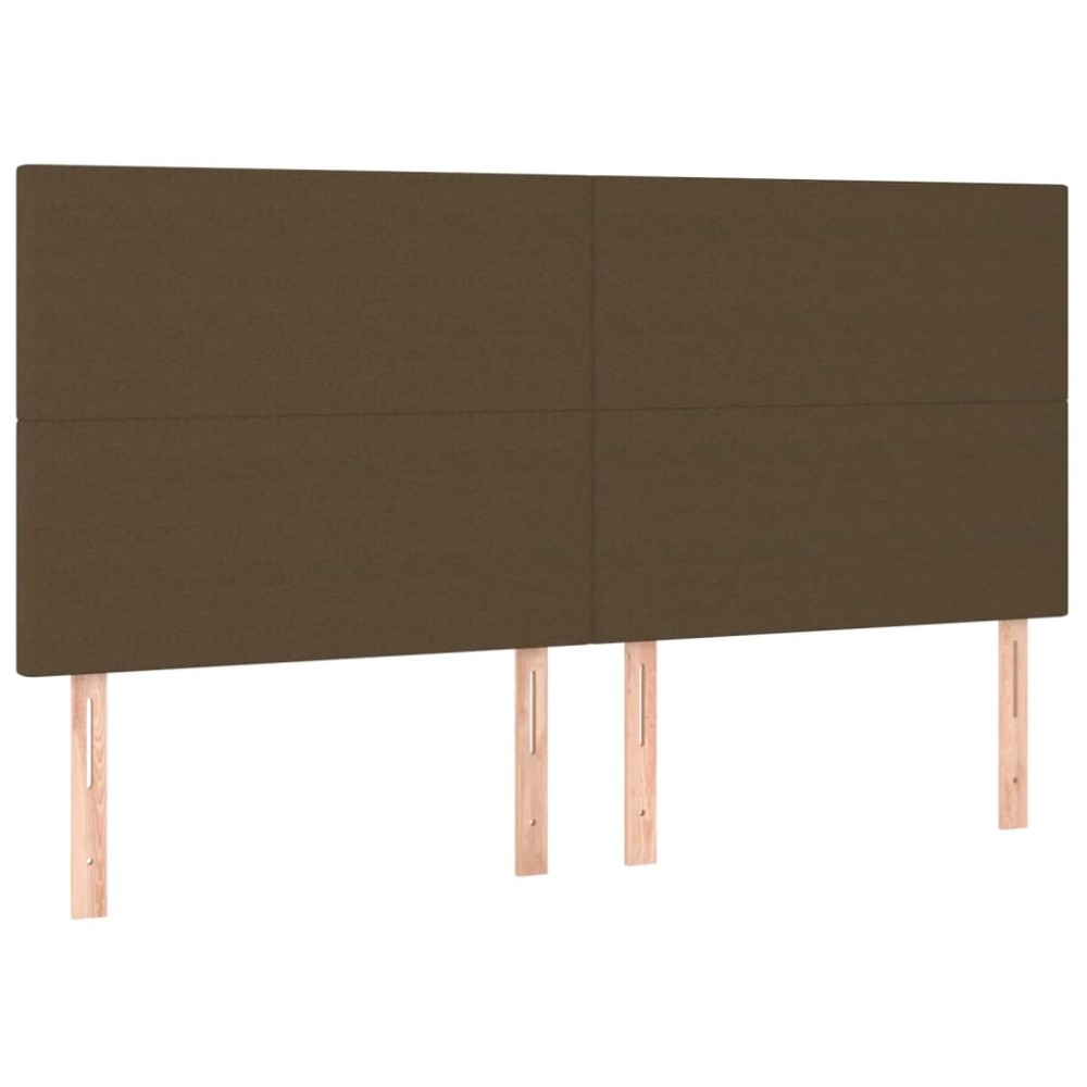 vidaXL Tăblii de pat, 4 buc, maro închis, 80x5x78/88 cm, textil
