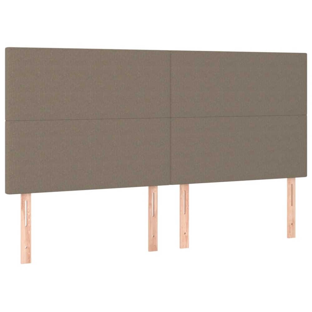 vidaXL Tăblii de pat, 4 buc, gri taupe, 80x5x78/88 cm, textil