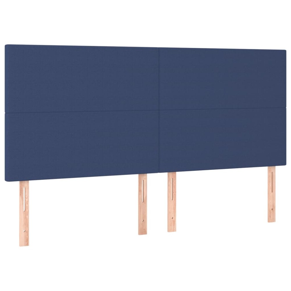 vidaXL Tăblii de pat, 4 buc, albastru, 80x5x78/88 cm, textil