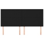 vidaXL Tăblii de pat, 4 buc, negru, 90x5x78/88 cm, textil