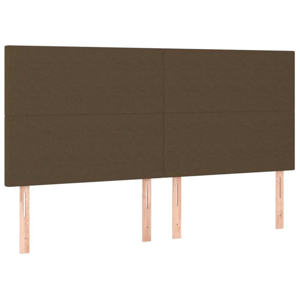 vidaXL Tăblii de pat, 4 buc, maro închis, 100x5x78/88 cm, textil