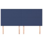vidaXL Tăblii de pat, 4 buc, albastru, 100x5x78/88 cm, textil