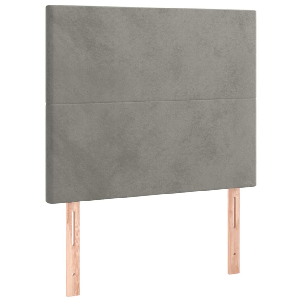 vidaXL Tăblii de pat, 2 buc, gri deschis, 90x5x78/88 cm, catifea