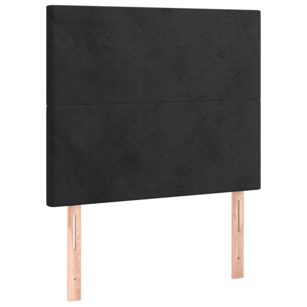 vidaXL Tăblii de pat, 2 buc, negru, 90x5x78/88 cm, catifea