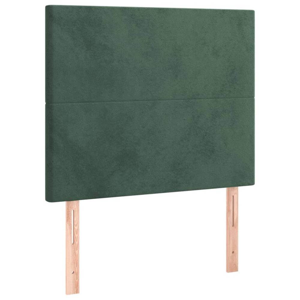 vidaXL Tăblii de pat, 2 buc, verde închis, 90x5x78/88 cm, catifea
