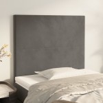 vidaXL Tăblii de pat, 2 buc, gri închis, 100x5x78/88 cm, catifea vidaXL Tăblii de pat, 2 buc, gri închis, 100x5x78/88 cm, catifea