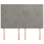 vidaXL Tăblii de pat, 4 buc, gri deschis, 72x5x78/88 cm, catifea vidaXL Tăblii de pat, 4 buc, gri deschis, 72x5x78/88 cm, catifea
