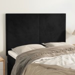 vidaXL Tăblii de pat, 4 buc, negru, 72x5x78/88 cm, catifea vidaXL Tăblii de pat, 4 buc, negru, 72x5x78/88 cm, catifea