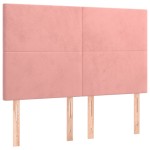 vidaXL Tăblii de pat, 4 buc, roz, 72x5x78/88 cm, catifea vidaXL Tăblii de pat, 4 buc, roz, 72x5x78/88 cm, catifea