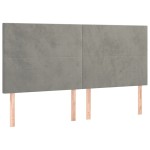 vidaXL Tăblii de pat, 4 buc, gri deschis, 90x5x78/88 cm, catifea vidaXL Tăblii de pat, 4 buc, gri deschis, 90x5x78/88 cm, catifea