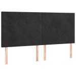 vidaXL Tăblii de pat, 4 buc, negru, 100x5x78/88 cm, catifea