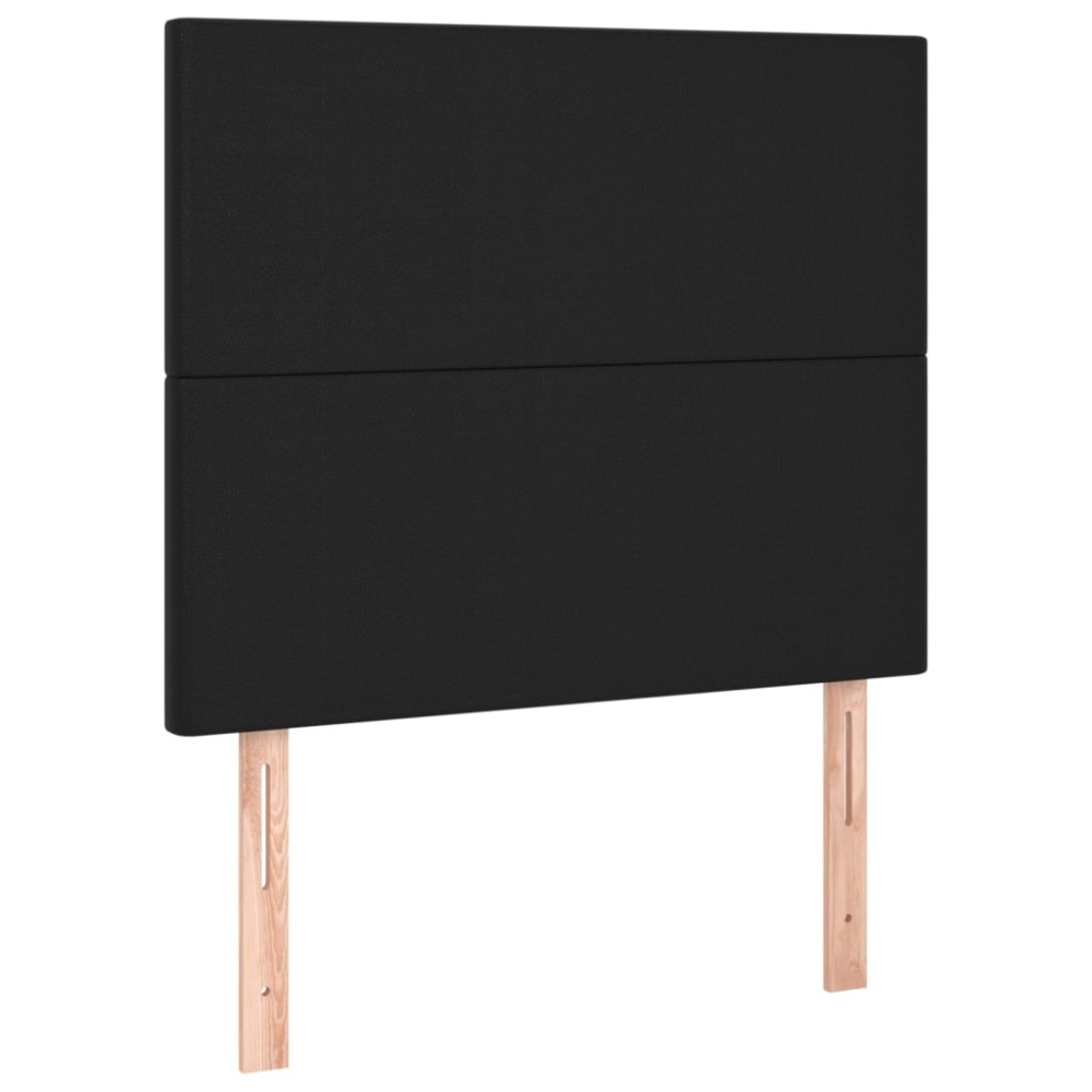 vidaXL Tăblii de pat, 2 buc, negru, 90x5x78/88 cm, piele ecologică