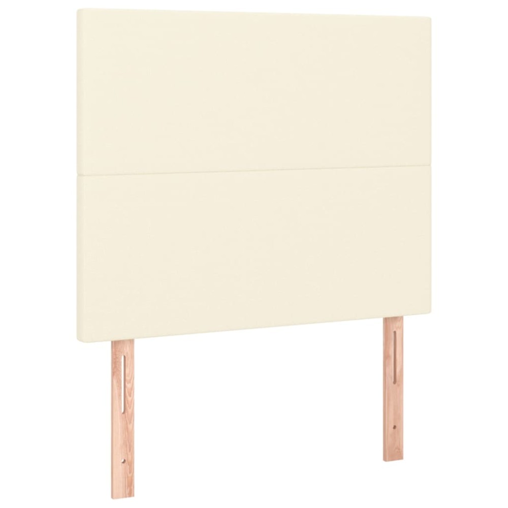 vidaXL Tăblii de pat, 2 buc, crem, 90x5x78/88 cm, piele ecologică
