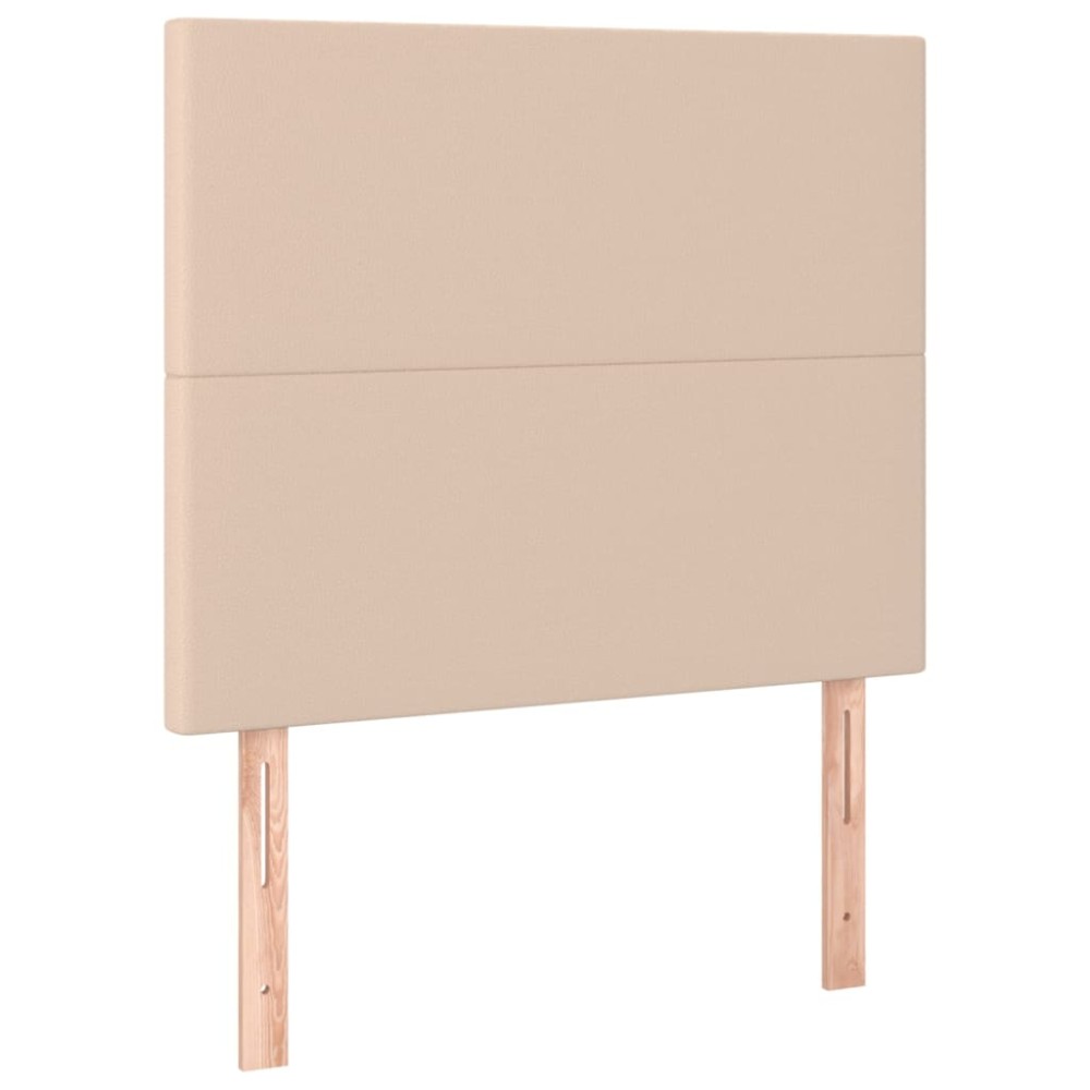 vidaXL Tăblii de pat 2 buc, cappuccino 90x5x78/88 cm piele ecologică