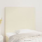 vidaXL Tăblie de pat crem 100x5x118/128 cm piele ecologică