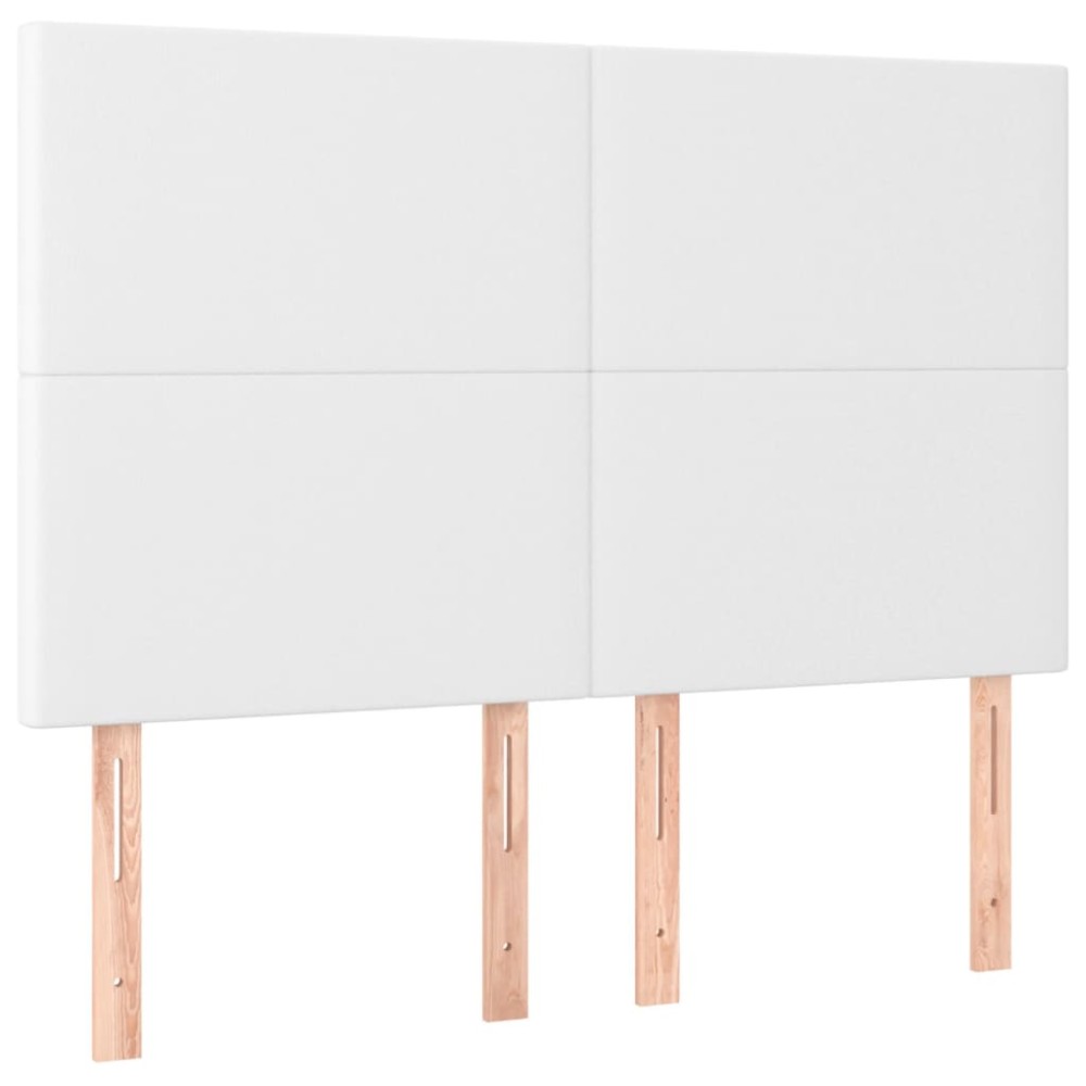 vidaXL Tăblii de pat, 4 buc, alb, 72x5x78/88 cm, piele ecologică