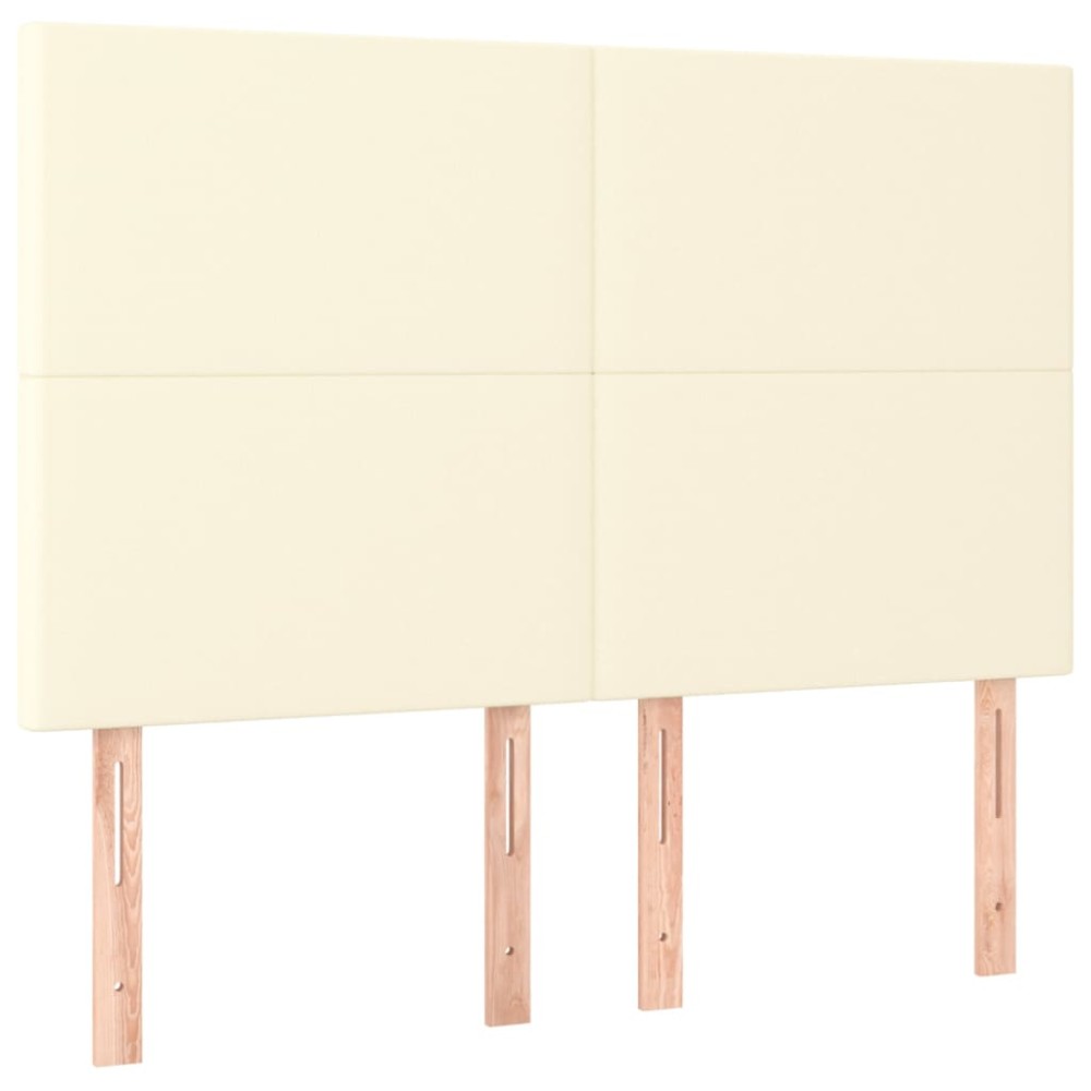 vidaXL Tăblii de pat, 4 buc, crem, 72x5x78/88 cm, piele ecologică