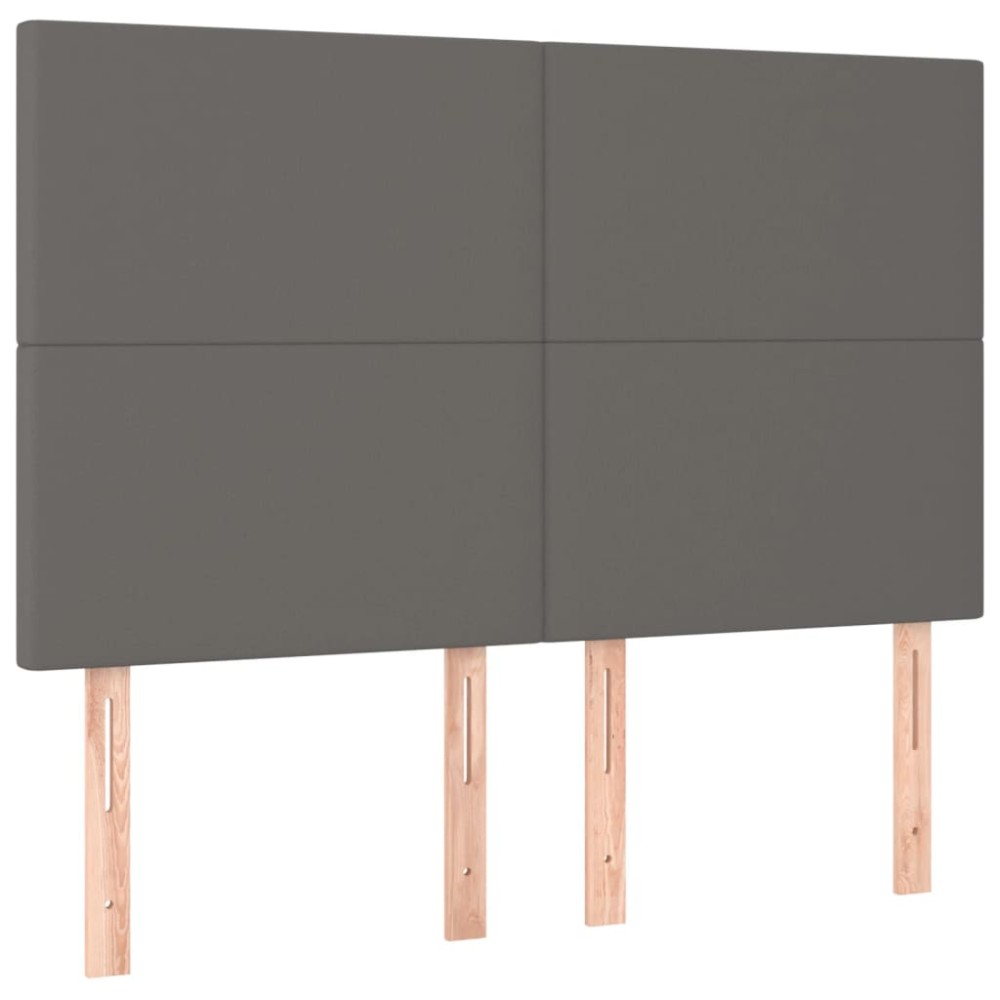 vidaXL Tăblii de pat, 4 buc, gri, 72x5x78/88 cm, piele ecologică