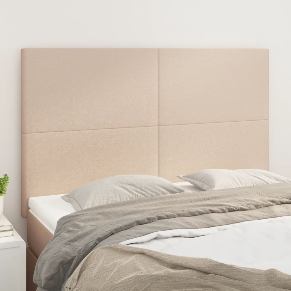 vidaXL Tăblii de pat 4 buc. cappuccino 72x5x78/88 cm piele ecologică