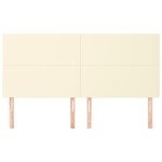 vidaXL Tăblie de pat crem 160x5x118/128 cm piele ecologică