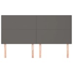 vidaXL Tăblii de pat, 4 buc, gri, 80x5x78/88 cm, piele ecologică