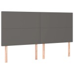 vidaXL Tăblii de pat, 4 buc, gri, 90x5x78/88 cm, piele ecologică