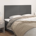vidaXL Tăblii de pat, 4 buc, gri, 90x5x78/88 cm, piele ecologică