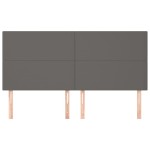 vidaXL Tăblii de pat, 4 buc, gri, 90x5x78/88 cm, piele ecologică