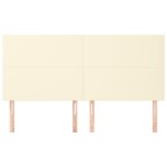 vidaXL Tăblie de pat crem 200x5x118/128 cm piele ecologică
