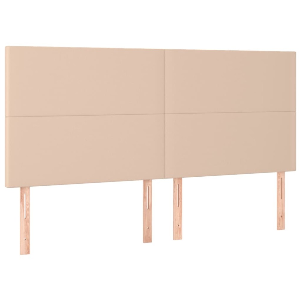 vidaXL Tăblii de pat 4 buc, cappuccino 100x5x78/88 cm piele ecologică