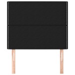 vidaXL Tăblie de pat neagră 80x5x118/128 cm, material textil