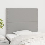 vidaXL Tăblii de pat, 2 buc, gri deschis, 90x5x78/88 cm, textil