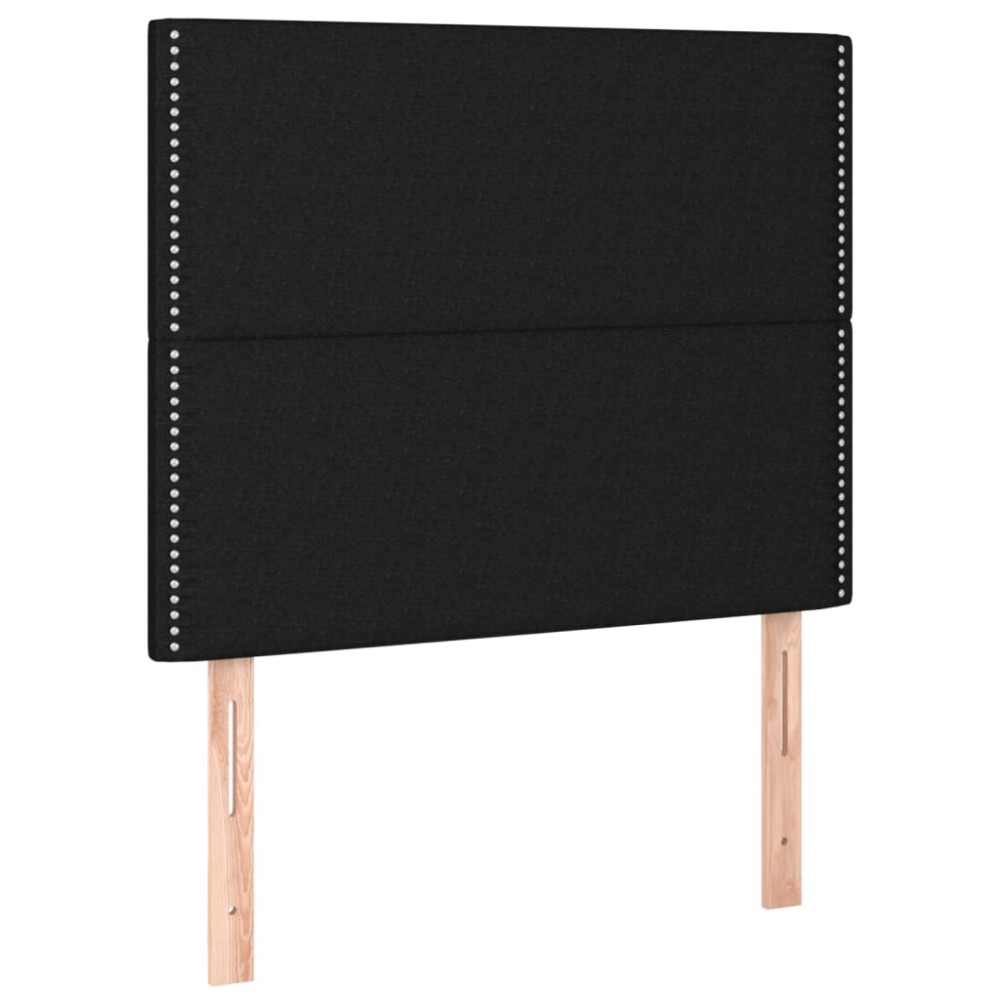 vidaXL Tăblii de pat, 2 buc, negru, 90x5x78/88 cm, textil