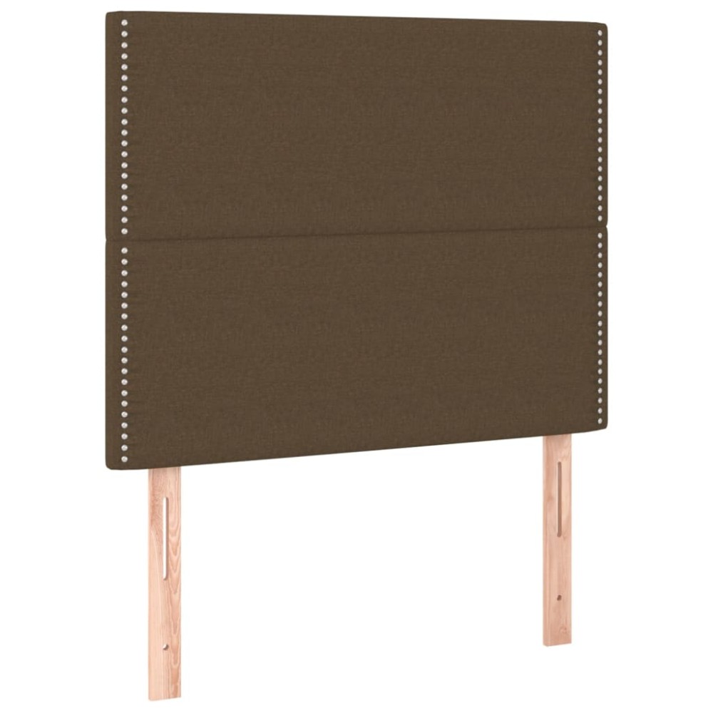 vidaXL Tăblii de pat, 2 buc, maro închis, 90x5x78/88 cm, textil