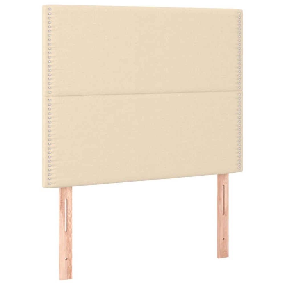 vidaXL Tăblii de pat, 2 buc, crem, 90x5x78/88 cm, textil