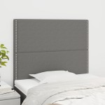 vidaXL Tăblii de pat, 2 buc, gri închis, 100x5x78/88 cm, textil