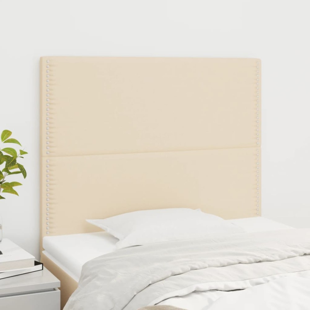 vidaXL Tăblii de pat, 2 buc, crem, 100x5x78/88 cm, textil