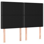 vidaXL Tăblii de pat, 4 buc, negru, 72x5x78/88 cm, textil vidaXL Tăblii de pat, 4 buc, negru, 72x5x78/88 cm, textil
