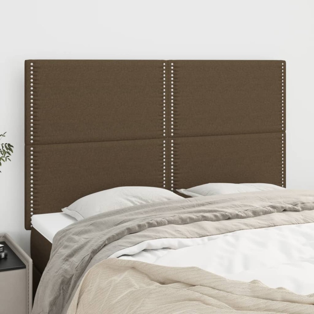 vidaXL Tăblii de pat, 4 buc, maro închis, 72x5x78/88 cm, textil