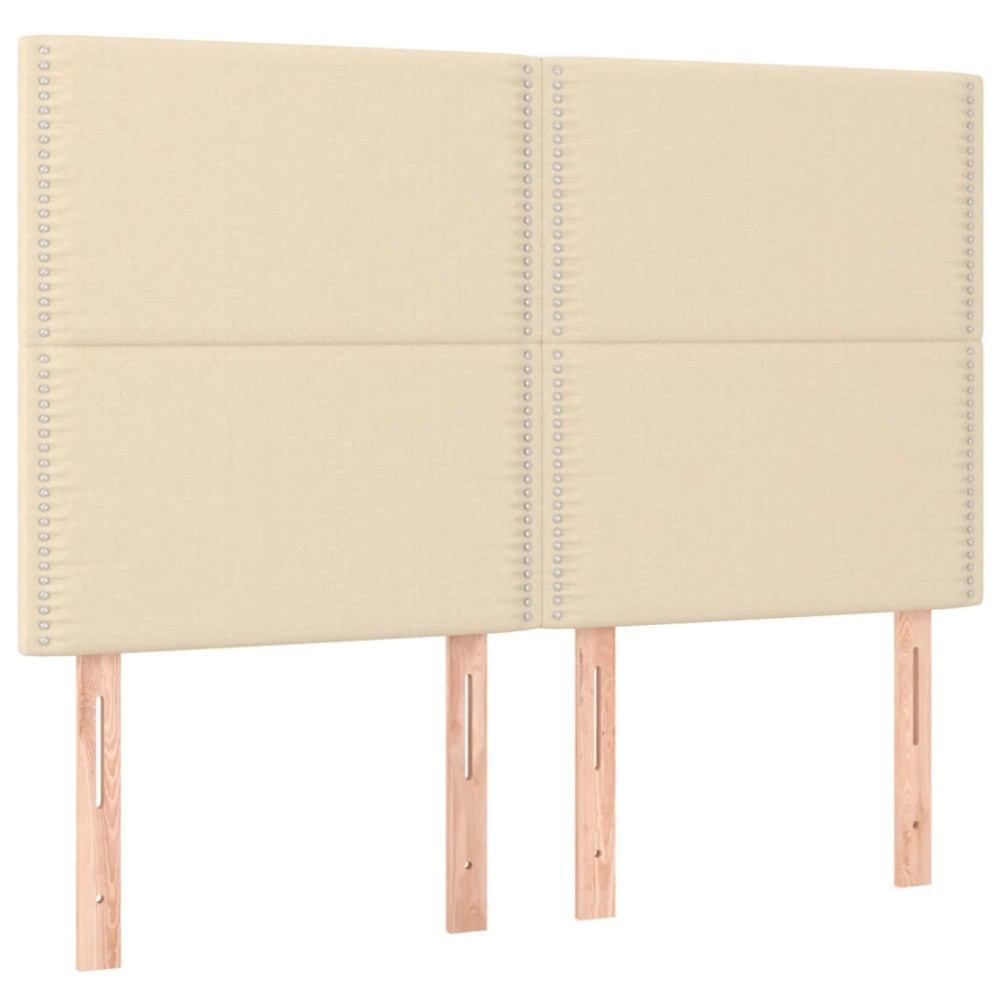 vidaXL Tăblii de pat, 4 buc, crem, 72x5x78/88 cm, textil