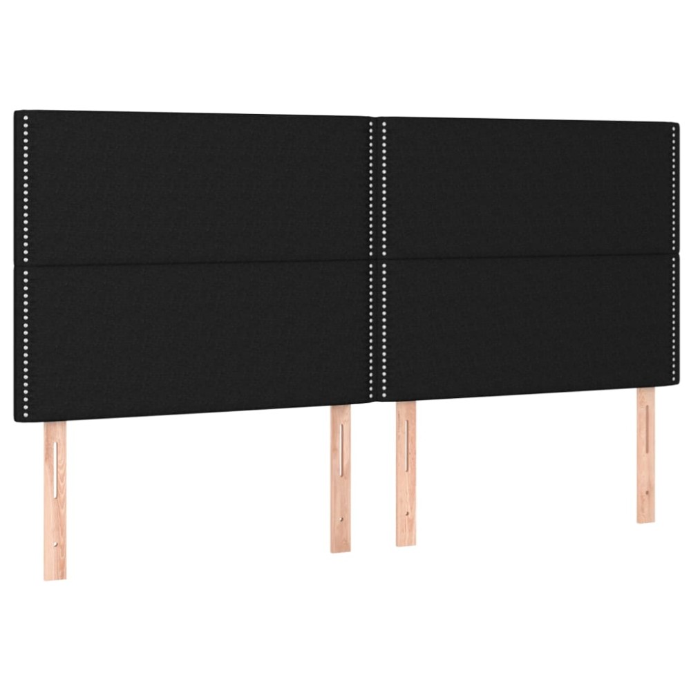 vidaXL Tăblii de pat, 4 buc, negru, 90x5x78/88 cm, textil