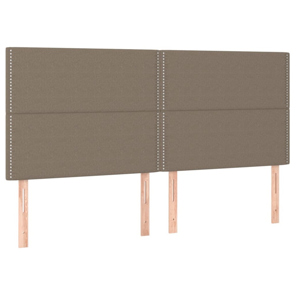 vidaXL Tăblii de pat, 4 buc, gri taupe, 90x5x78/88 cm, textil