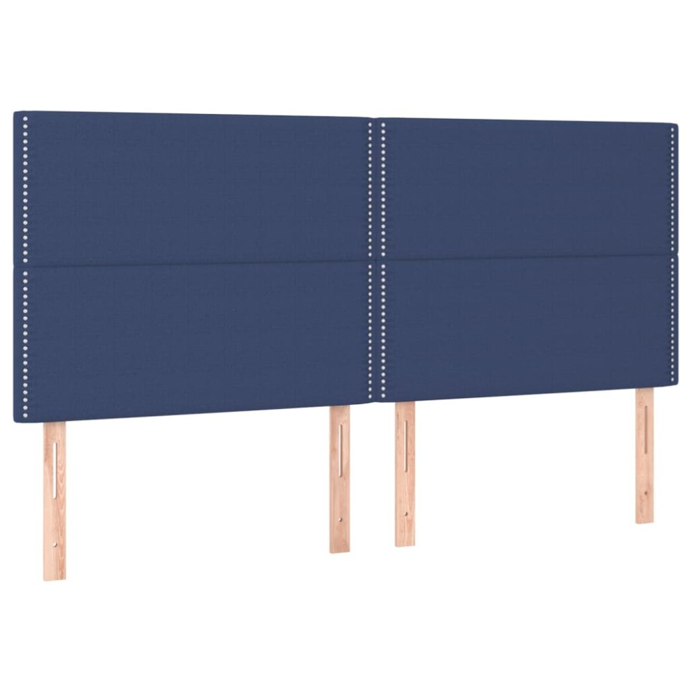 vidaXL Tăblii de pat, 4 buc, albastru, 90x5x78/88 cm, textil